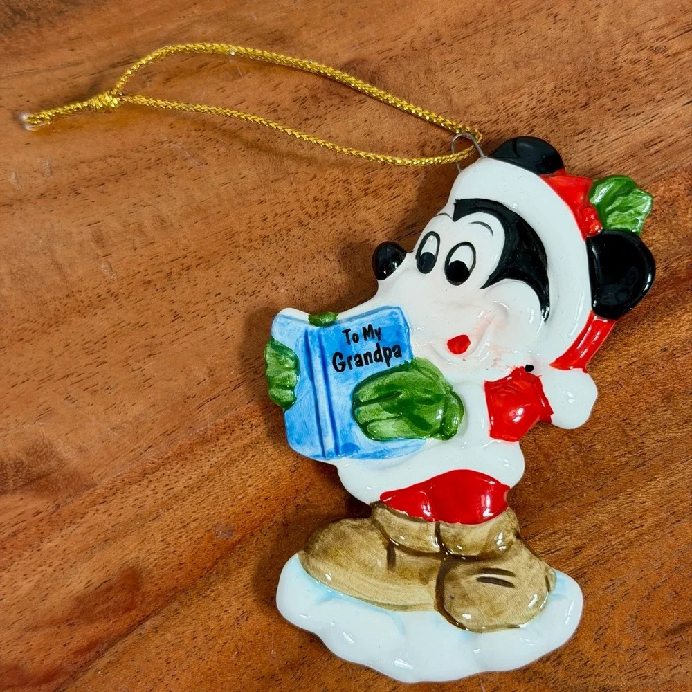 Disney Mickey‎ Mouse To My Grandpa Christmas Ornament Ceramic Gift